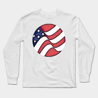 USA Flag Sketch Long Sleeve T-Shirt